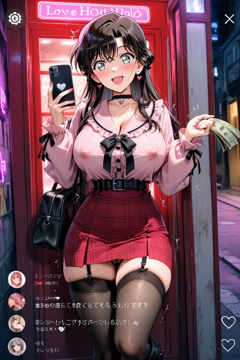 Holding Many Money, Erectile Nipples, Love Hearts Hentai AI Porn