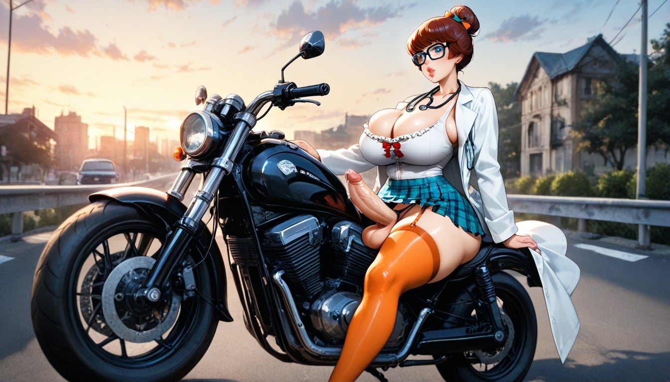 Futanari, Precum, White Doctors Coat Hentai AI Porn