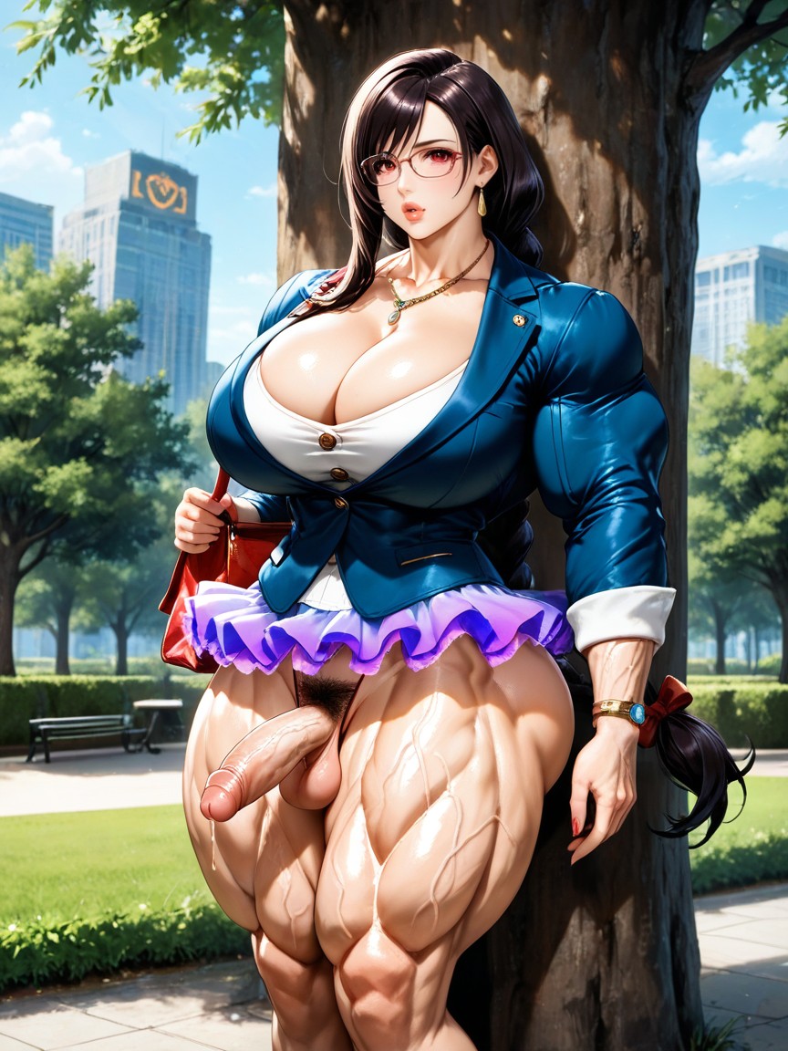 Necklace, Park, Knees Together Hentai AI Porn