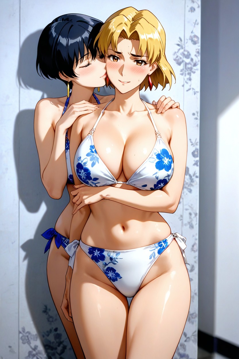Legs Raised, Actively Undressing Each Other, Detailed Clothing Hentai AI Porn