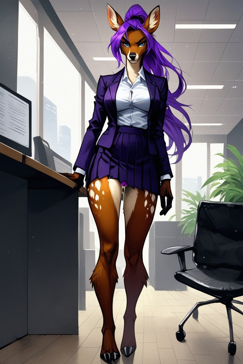 Office, Skirt, Blouse Furry AI Porn