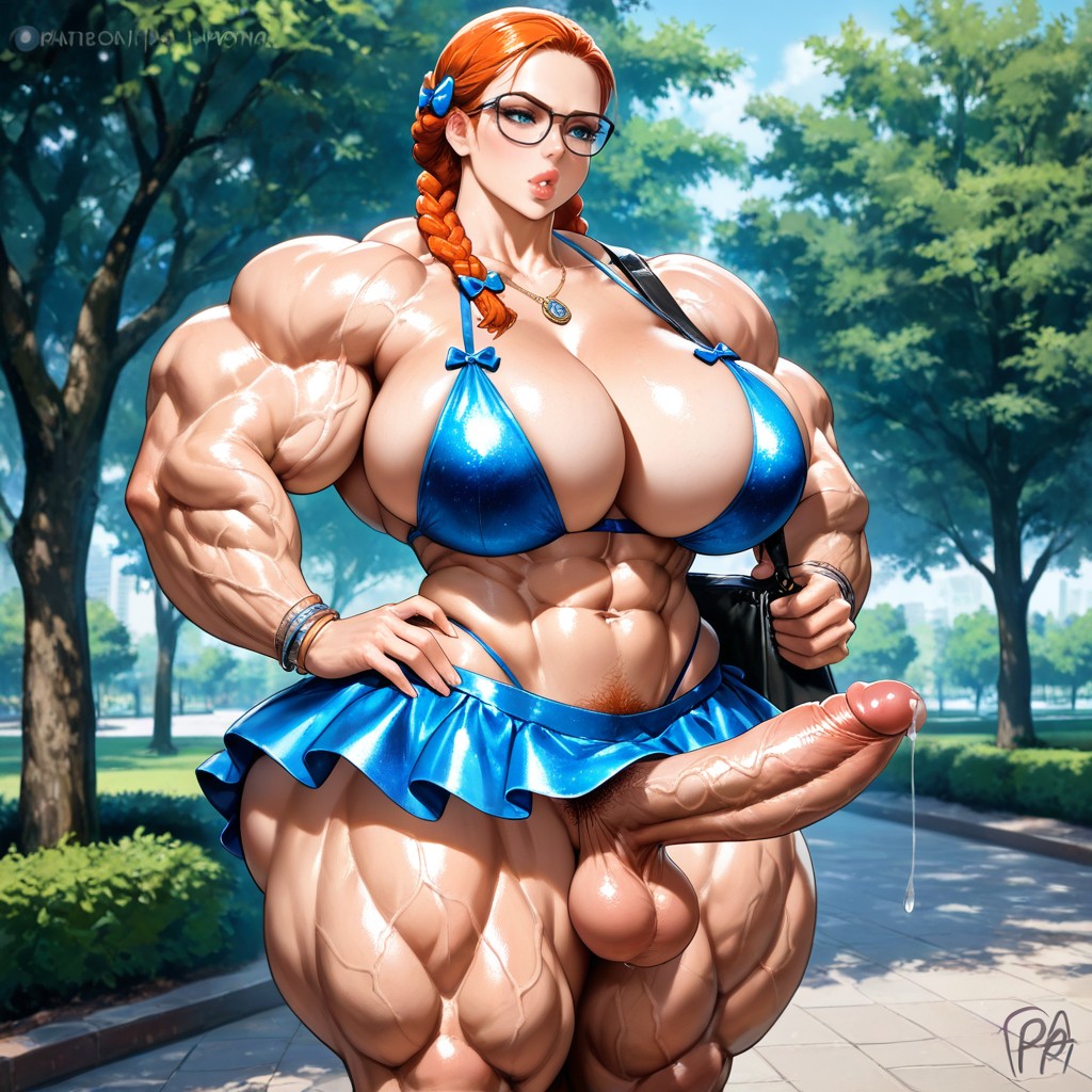 Huge Muscular Arms, Bottom Up (upskirt), Wide Hips Hentai AI Porn
