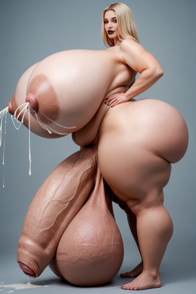 Plump Lips, Extremely Large Ass, Australian Shemale AI Porn