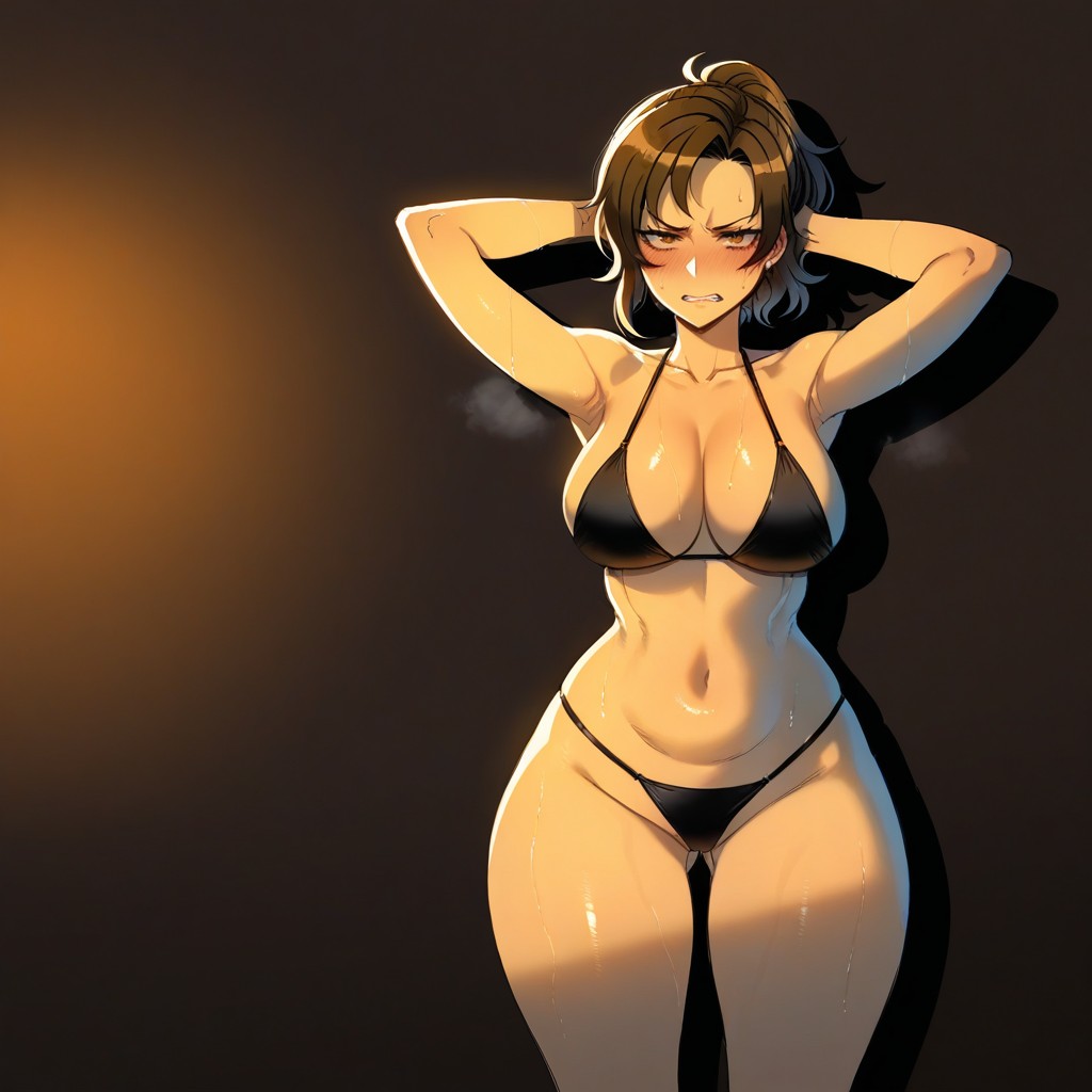 Natural Breasts, Empty Background, Posing Hentai AI Porn