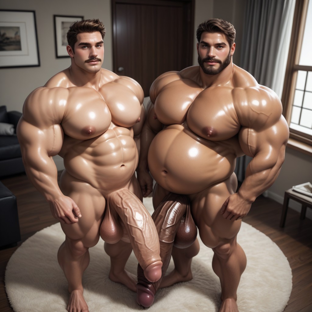 Big Huge Cocks, Standing, Two Men AI Gay Porn