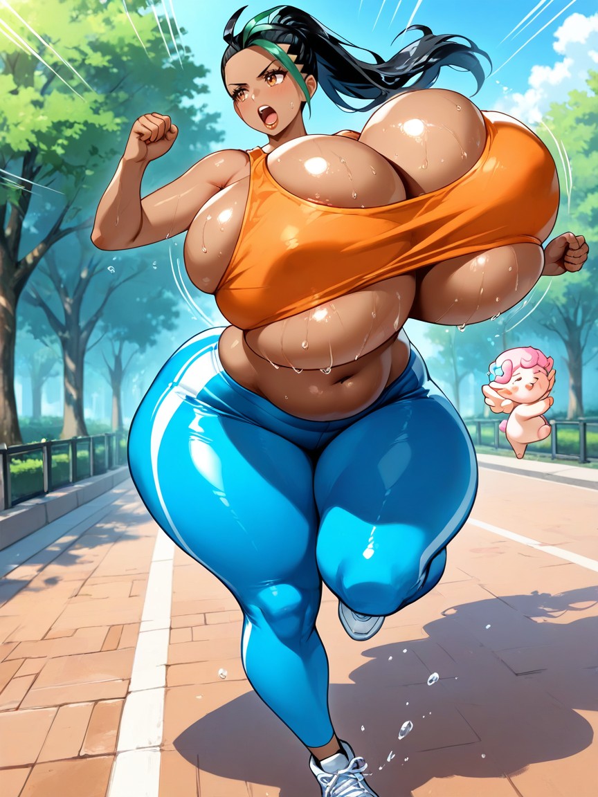 Day Time, Looking Away, Freckled Breasts AI Porn