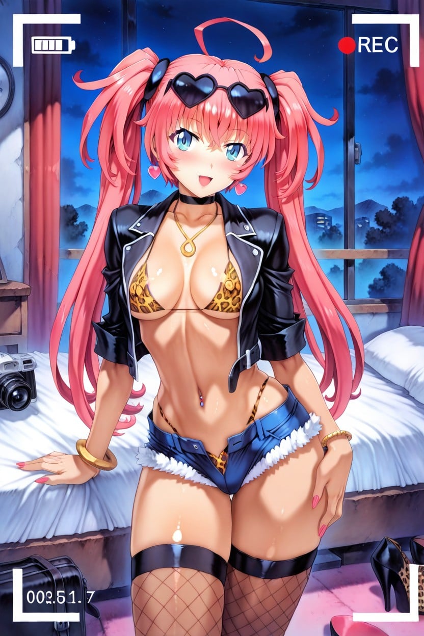Dark Skinned Woman, Heart Earrings, Kuro Gyaru Hentai AI Porn