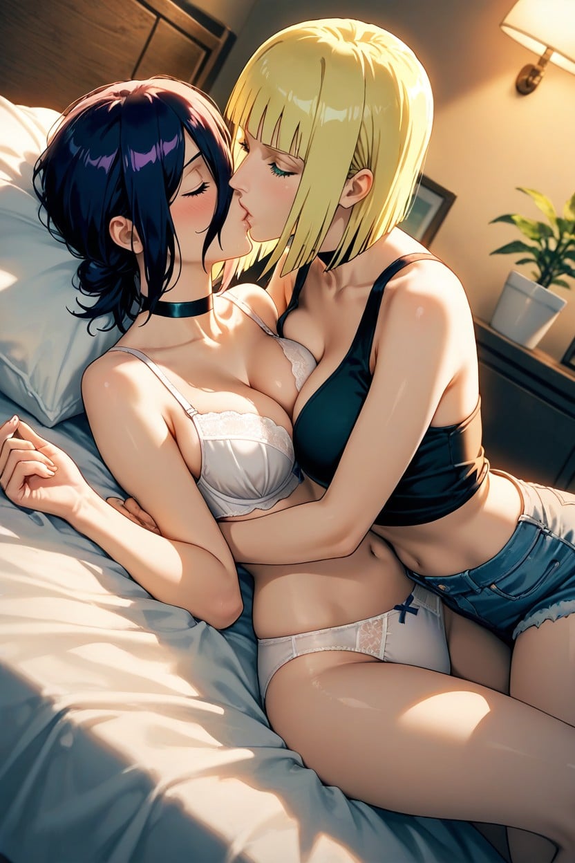Prude Underwear, Samui From Naruto, Laying On Bed In A Cozy Hentai IA
