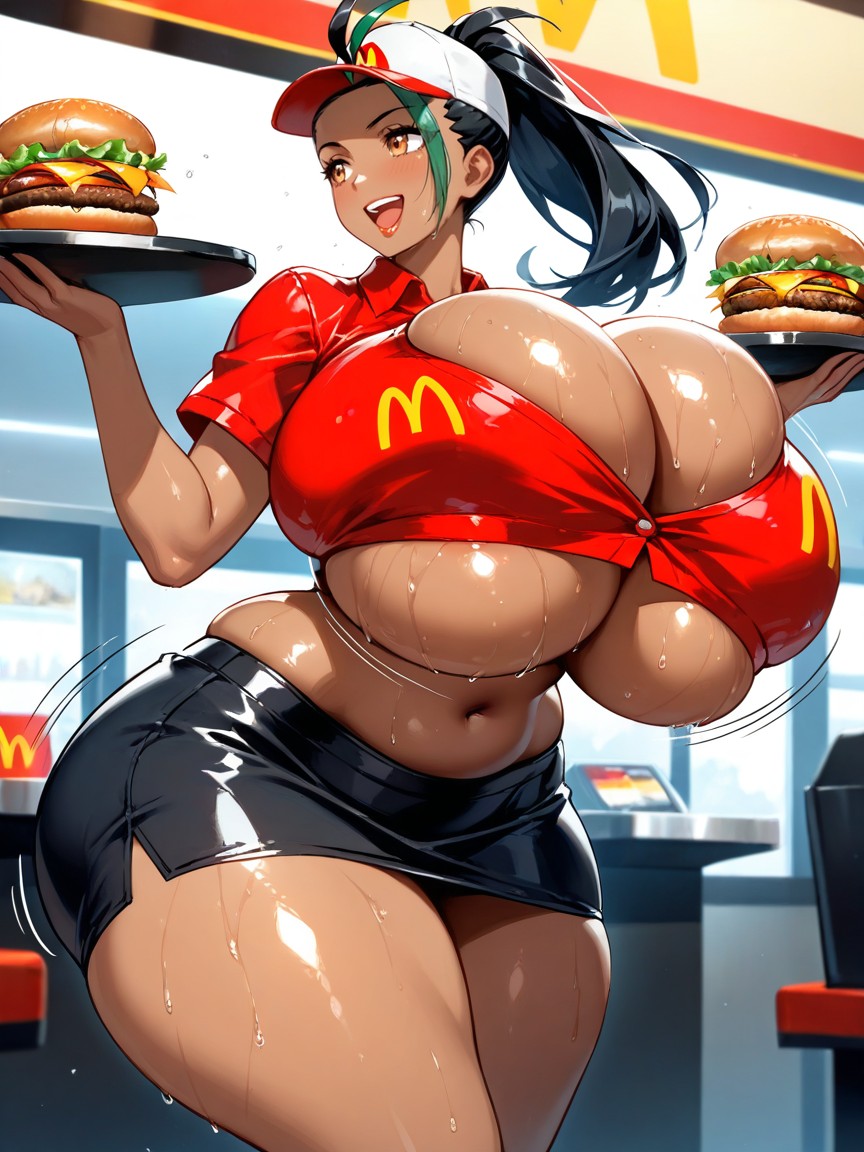 Showing Teeth, Bbw, Gigantic Breasts AI Porn