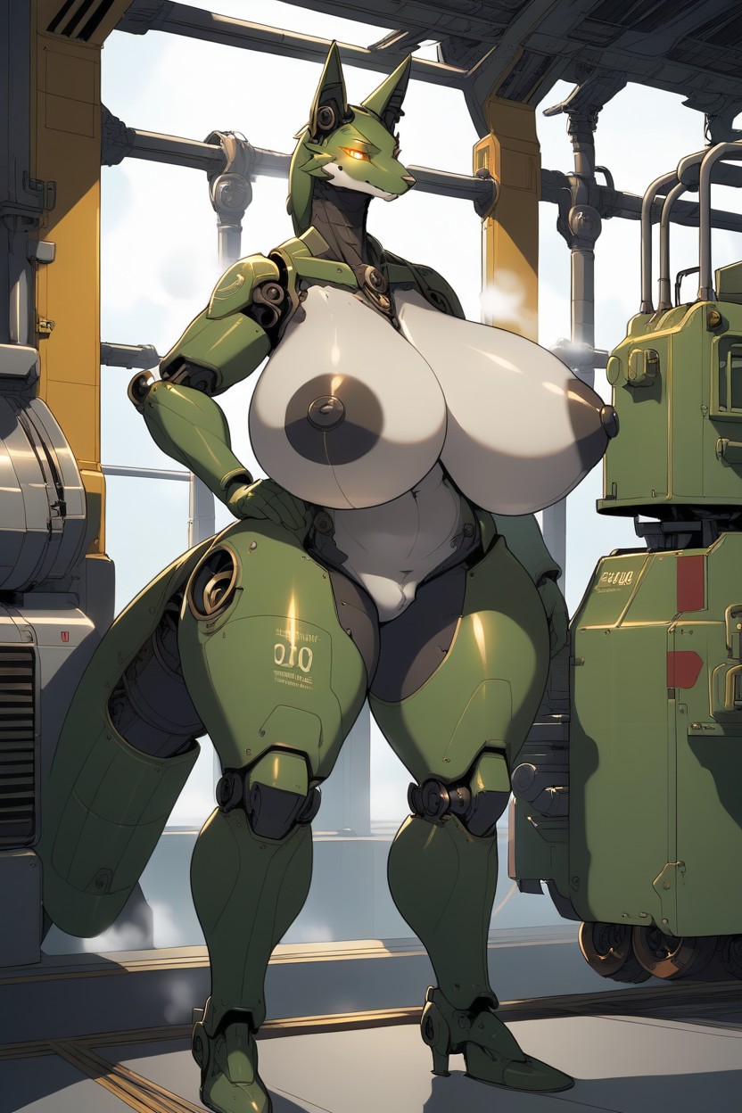 Green Body, Biped, Breasts Furry AI Porn