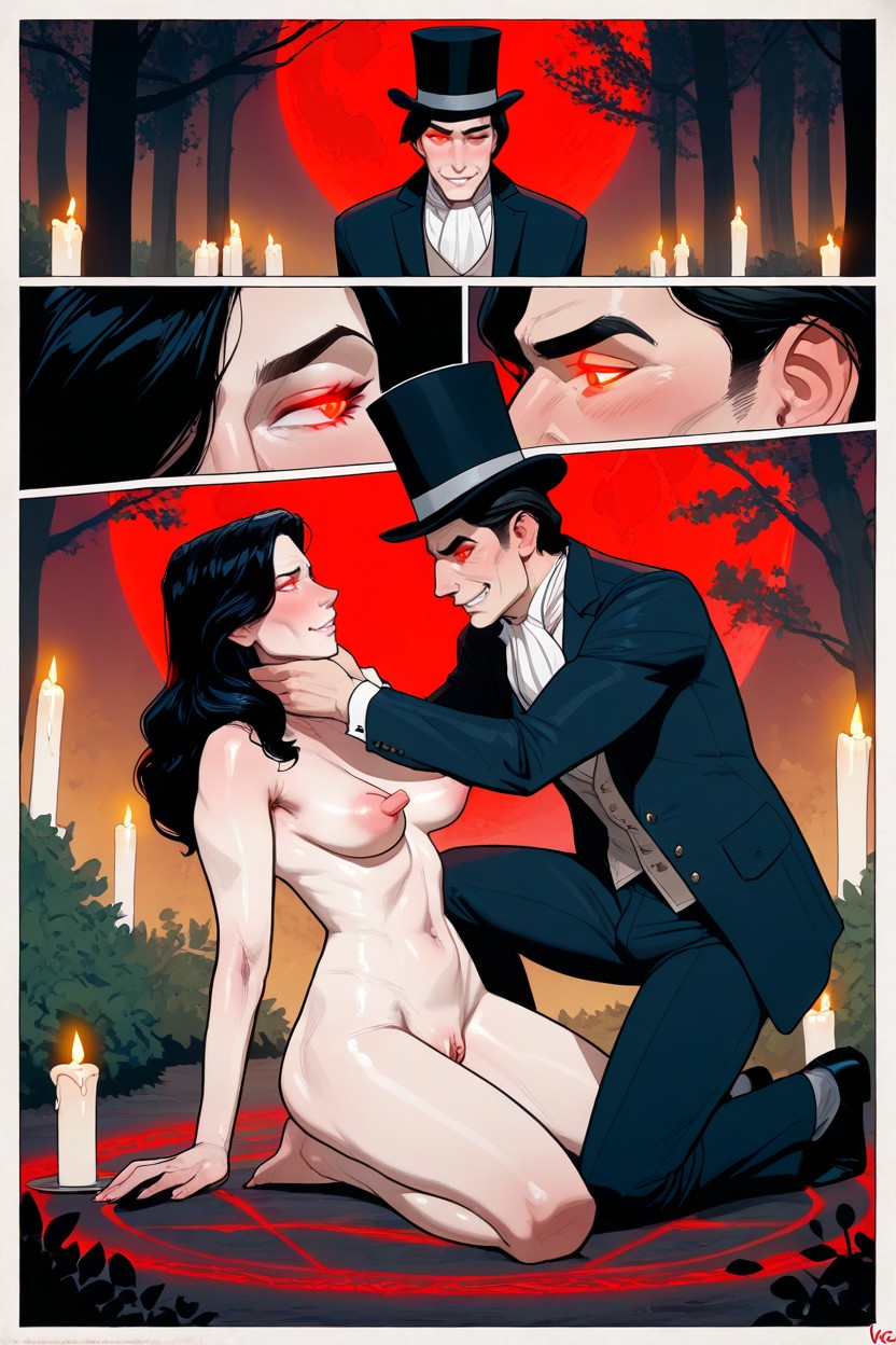 Nude, Top Hat, Tubular Breasts Hentai AI Porn