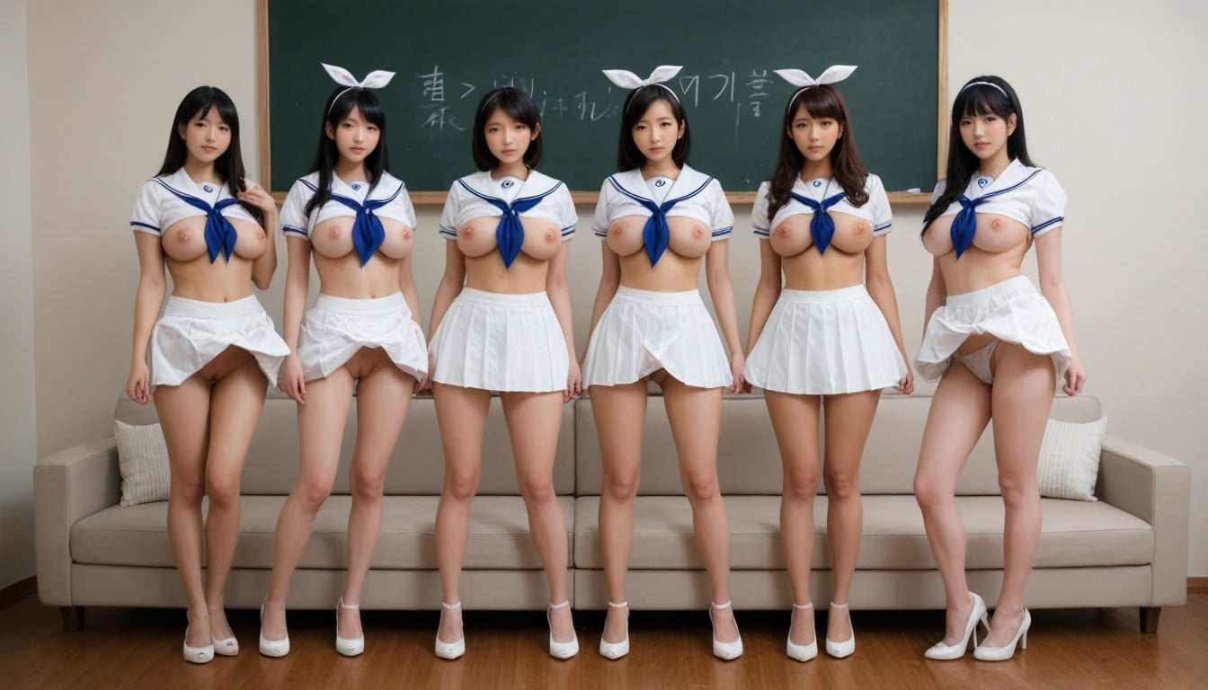 Hairbands, Black Hair, Harem AI Porn
