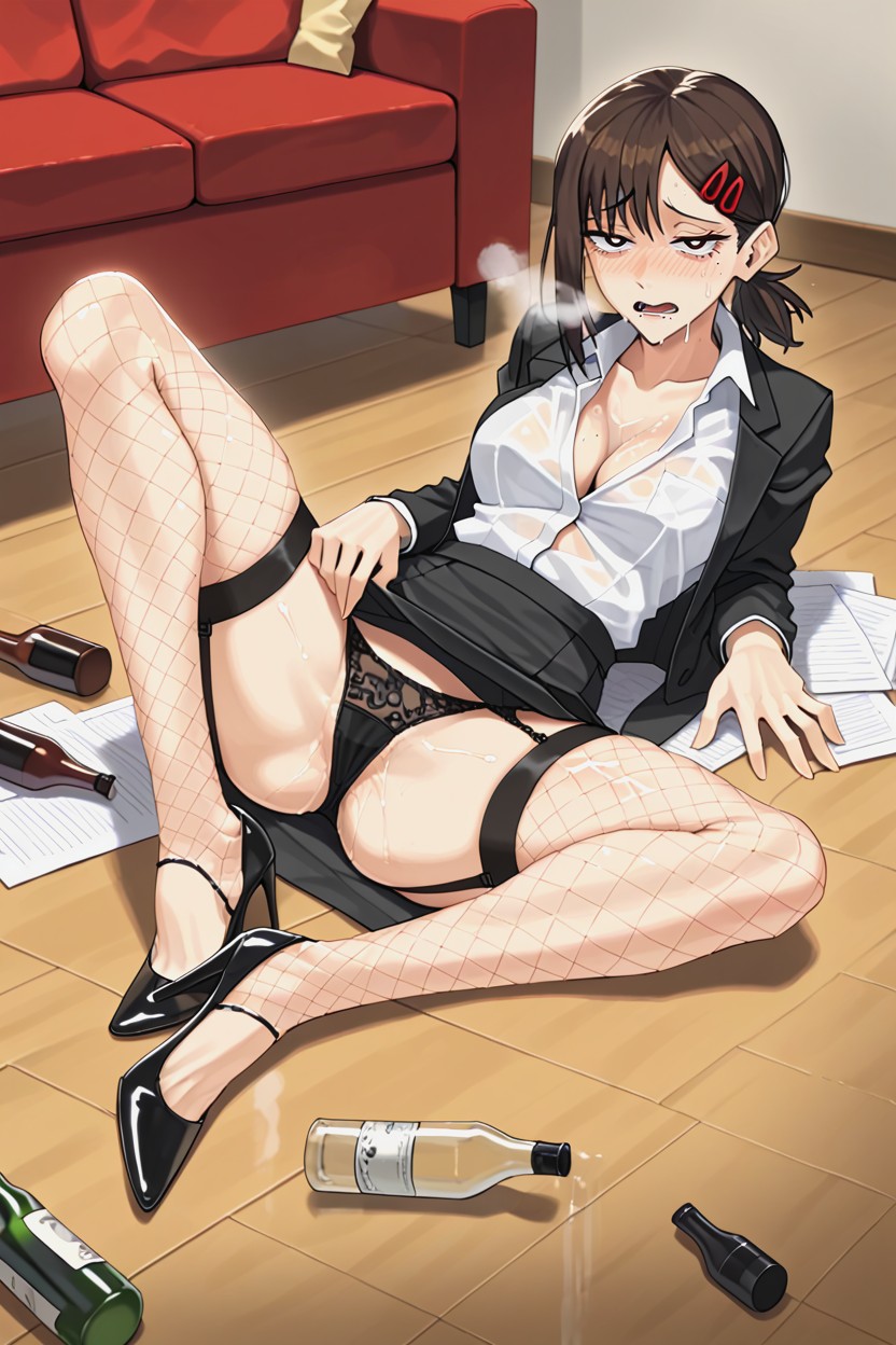 Lying Sprawled, Suggestive Position, Open Mouth Hentai AI Porn