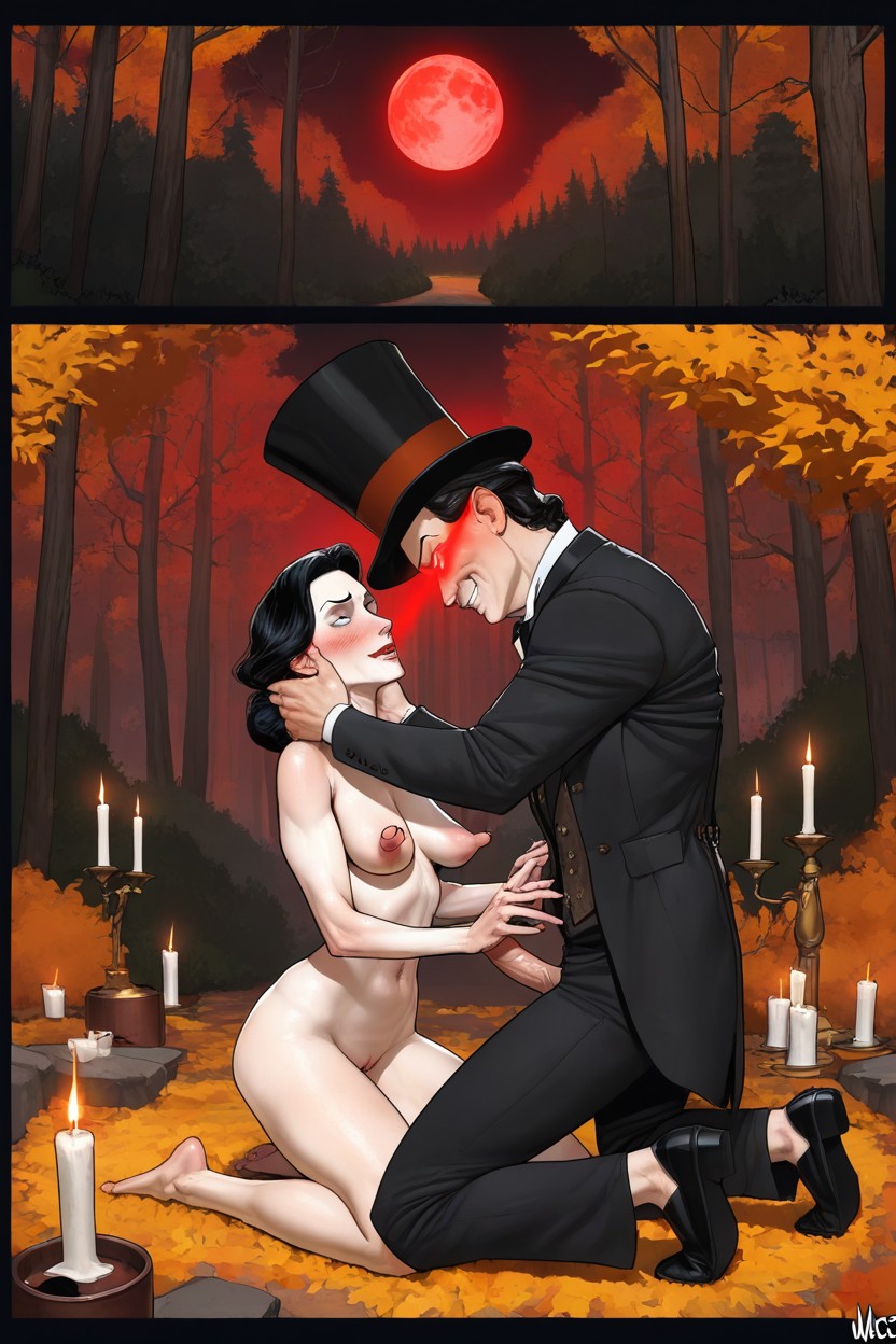 Only Man A Gaunt And Unshaven Spellbound Middle Aged British Victorian Gentleman, Confused Face, No Trail Hentai AI Porn