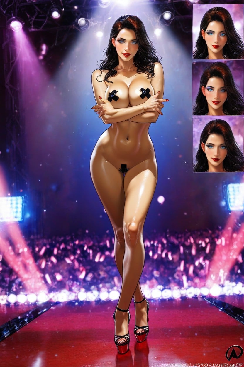 No Panties, Bright Lights, Nude AI Porn