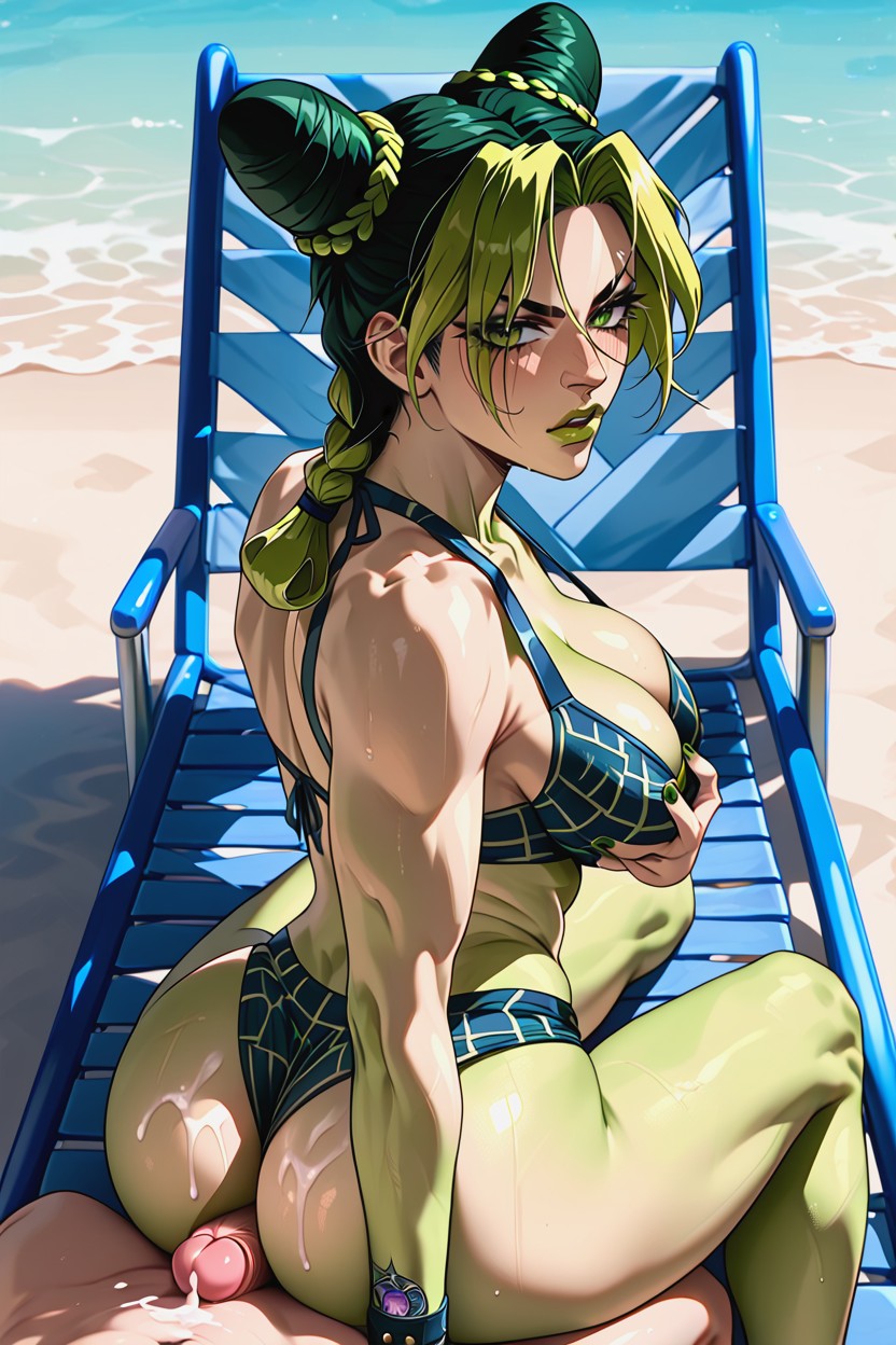 Cumming On Ass, Orgasm, Jolyne Embarassed Orgasm Hentai AI Porn