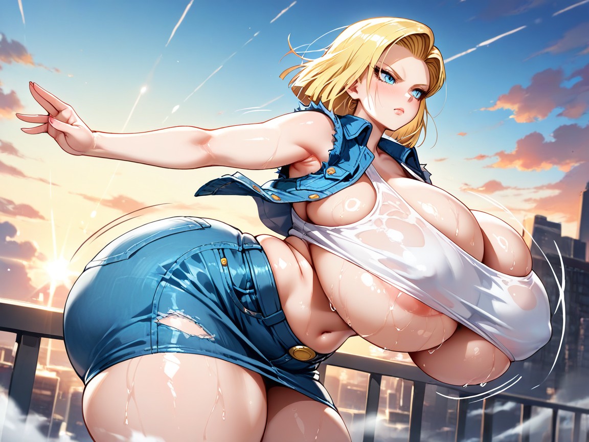 Saggy Breasts, Gigantic Breasts, Mini Skirt AI Porn