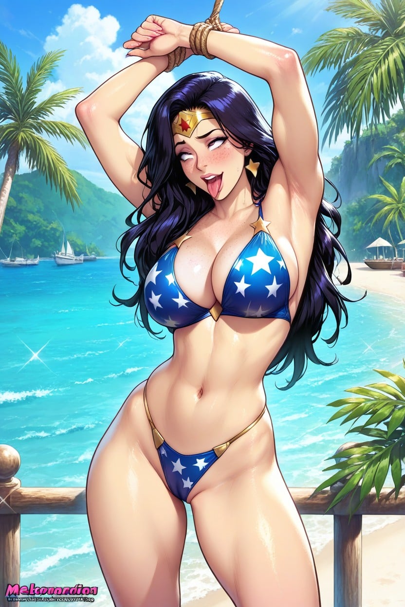 Noticeably Defined In Her Arms, And Legs • Hair And Complexion She Has Long, Near The Side Hentai AI Porn