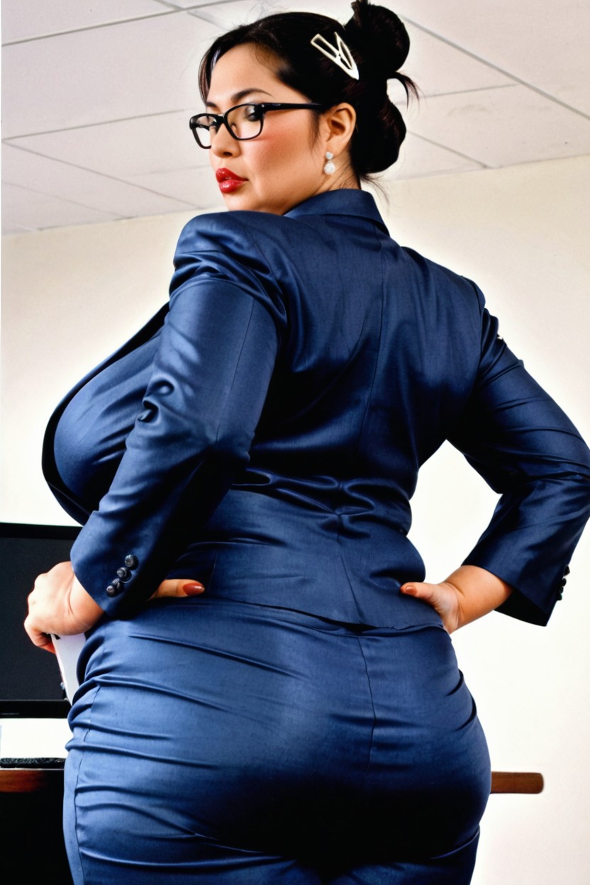 Pudgy, Bossy, Full Clothed BBW AI Porn