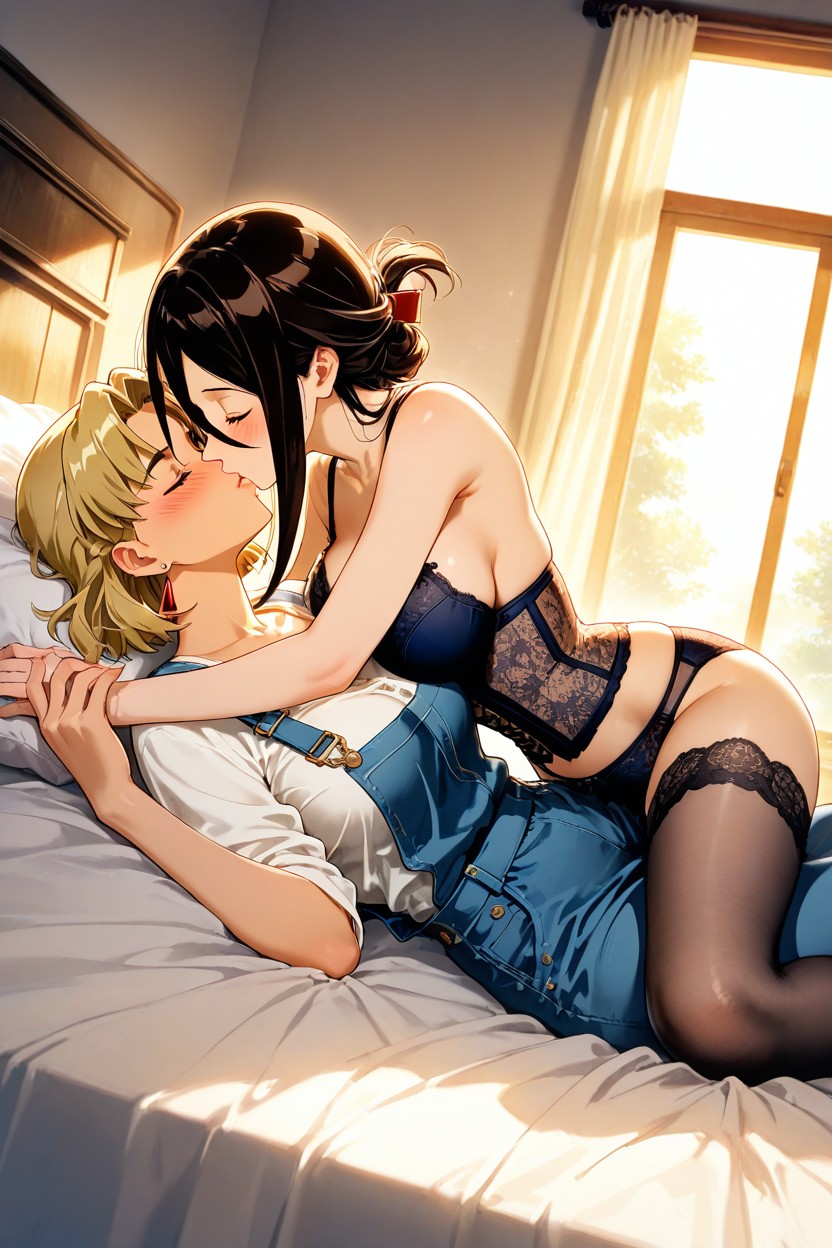 Groping And Grooming One Another, Vintage Lace Stockings, 25+ Hentai AI Porn