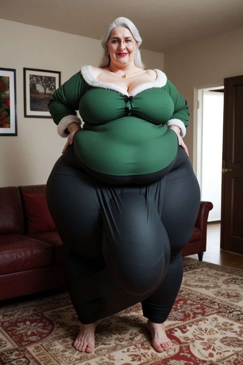Standing, Futanari, Christmas Onesie AI Porn