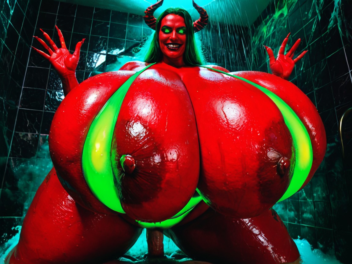 Red Skin, Full Body, Colossal Breast AI Porn