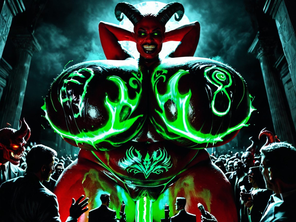 Rear View, Oiled Skin, Demon Realm AI Porn