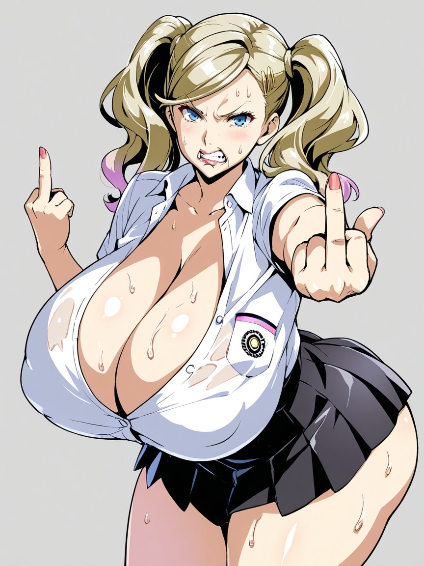 Blonde Hair, Short Sleeves, Gigantic Thighs AI Porn