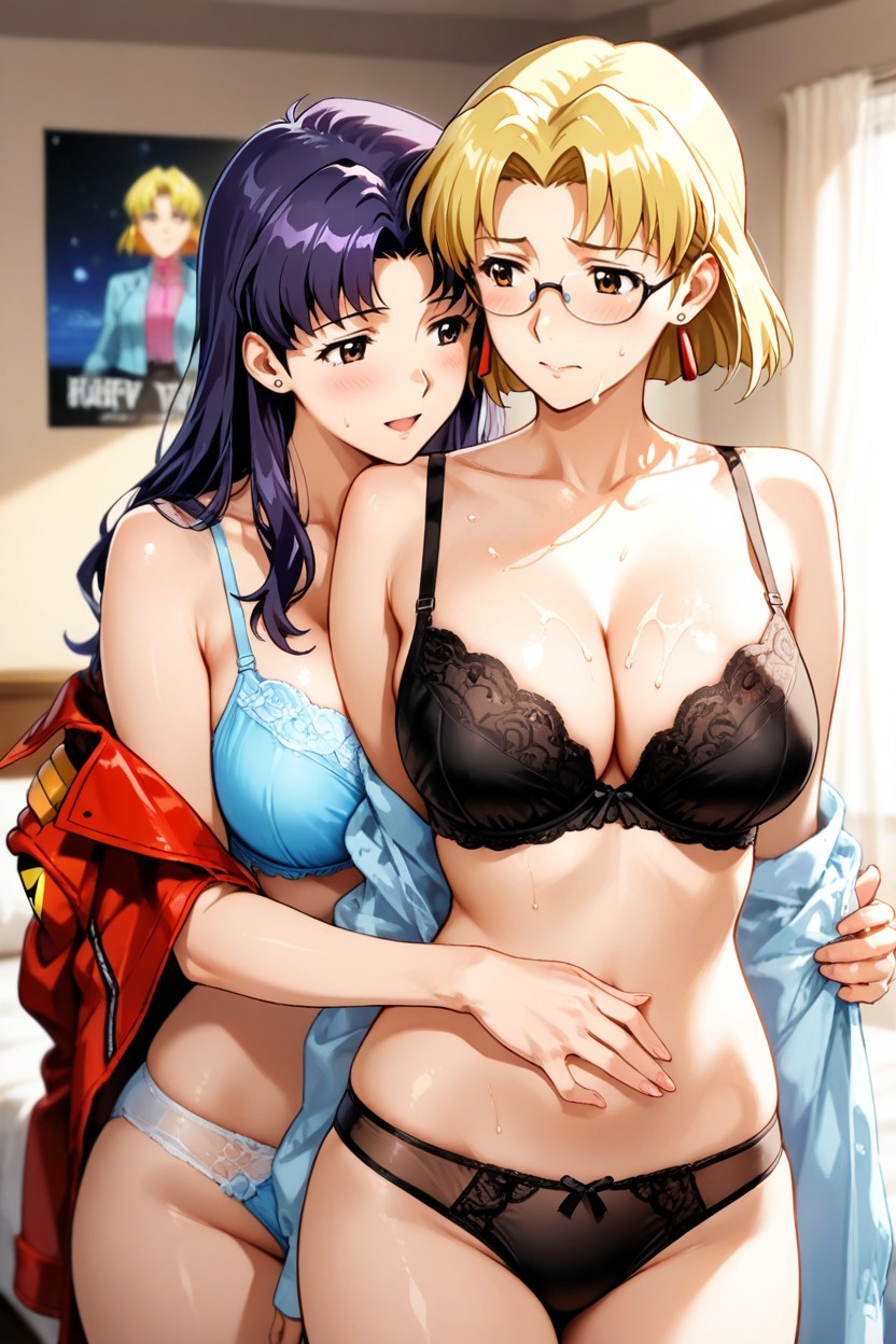 Shy And Timid, Lesbians, Two Women Hentai AI Porn