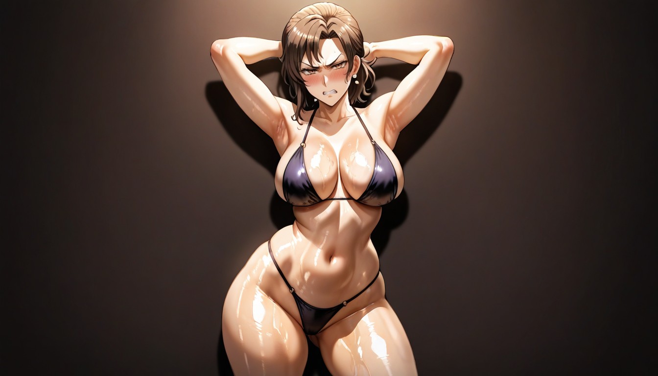 Uncensored, Detailed, Dark Brown Background Hentai AI Porn