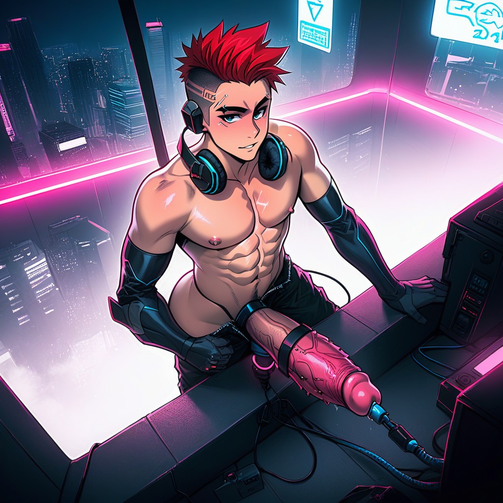 Small Ass, Sex Machine Robotic Penis, 18+ AI Gay Porn
