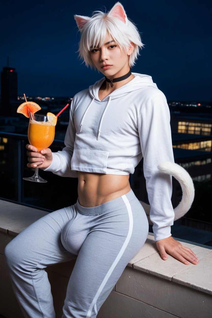 Very Short Hair, White Hair, 18+ AI Porn
