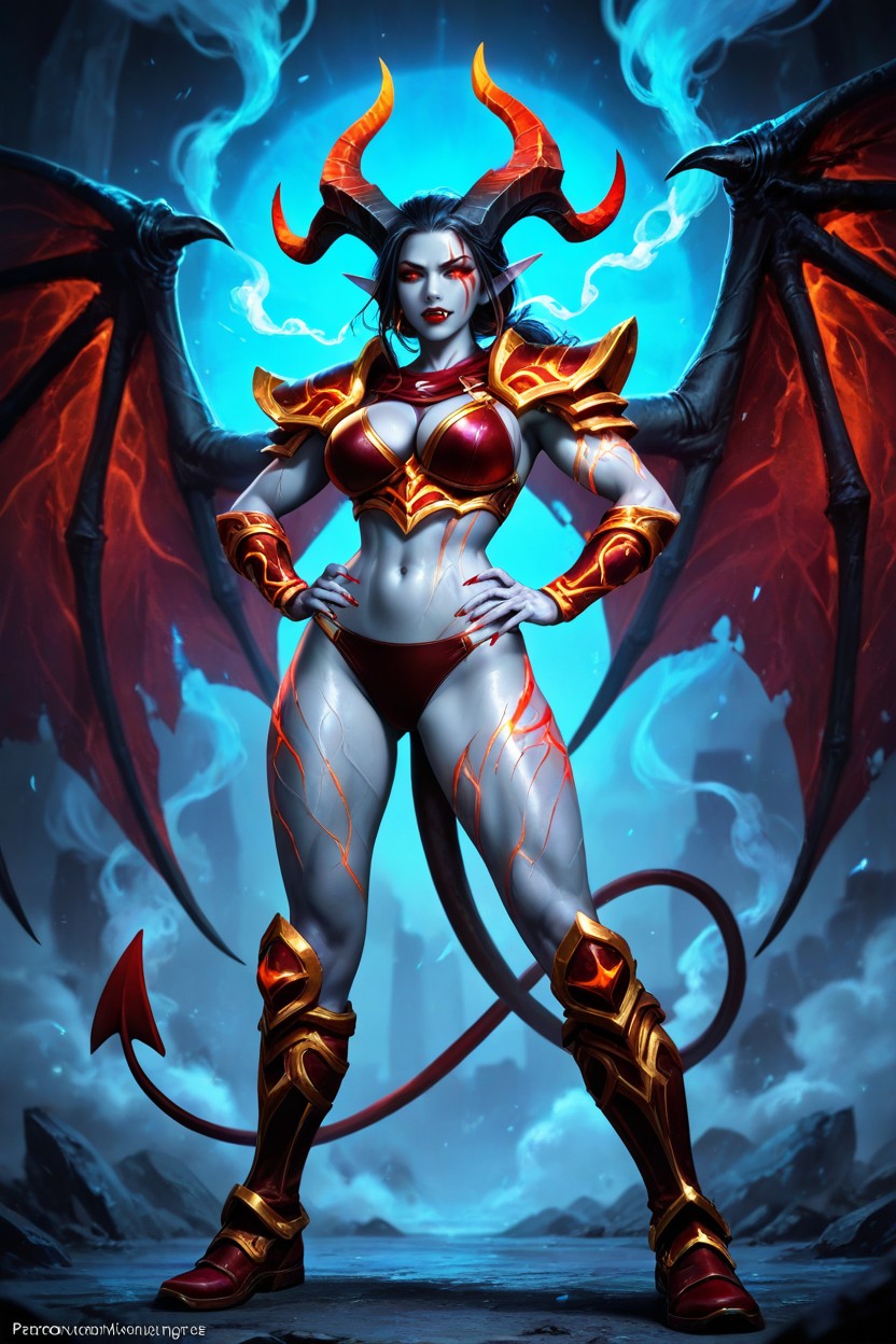 Athletic Body, Gothic Beauty, No Markings On Skin Hentai AI Porn