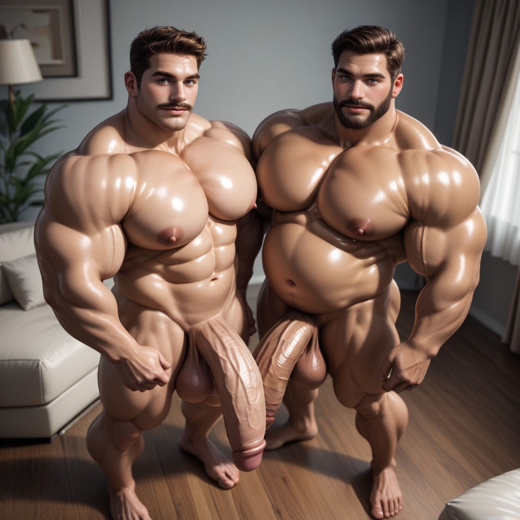 Hyper Huge Feet, Blushing, Oily Cocks AI Gay Porn