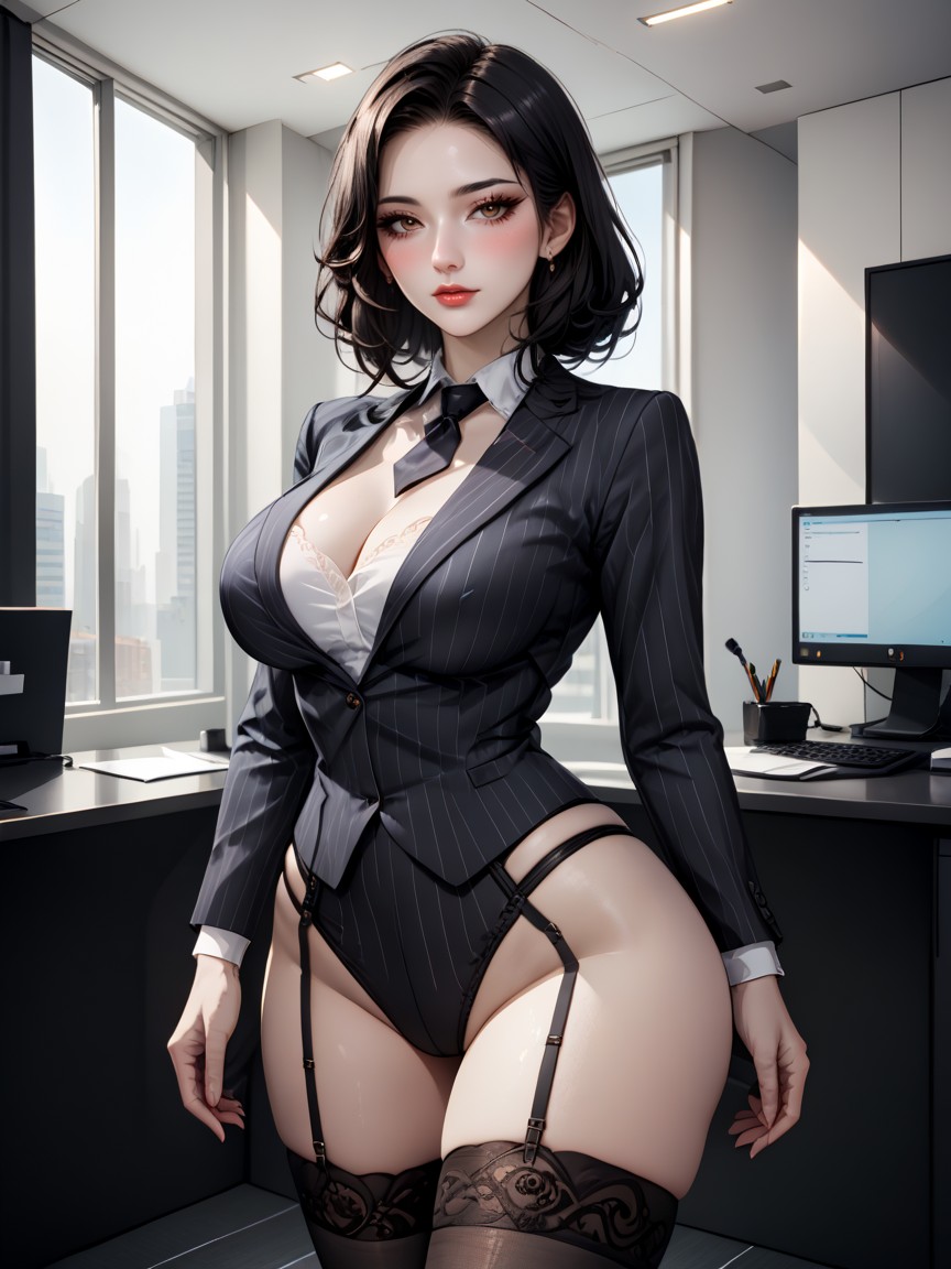 Perfect Body, White Skin, Beautiful Secretary AIポルノ