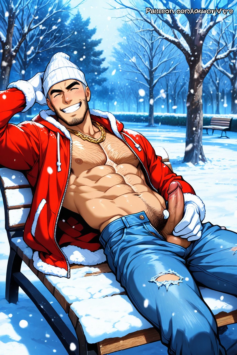 Buzzcut, Winter, Snow AI Gay Porn