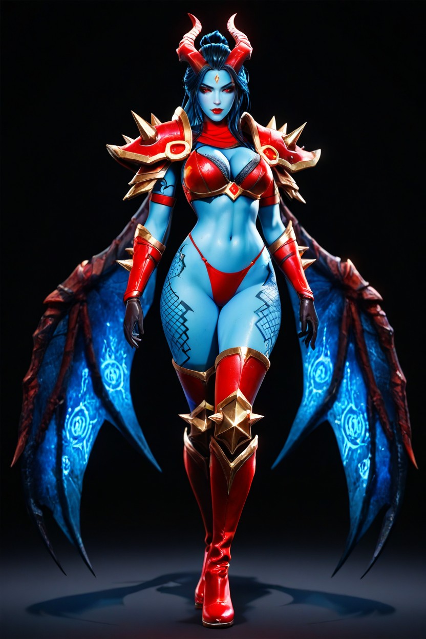 Beauty Detailed Face, Akasha From Dota, Stylized Dark Eyeshadow Extending Towards The Temples Hentai AI Porn