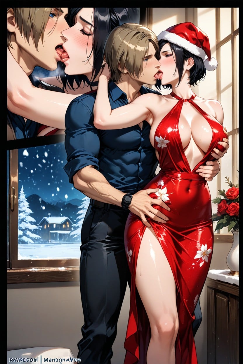 French Kiss, They Kissing, Comic Page Hentai AI Porn