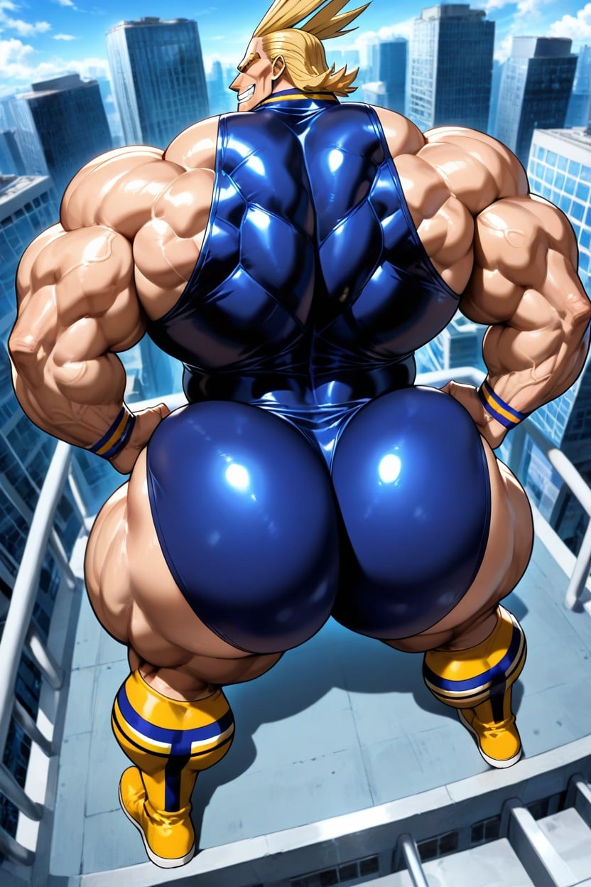 Looking Back, Smile, Full Body AI Gay Porn