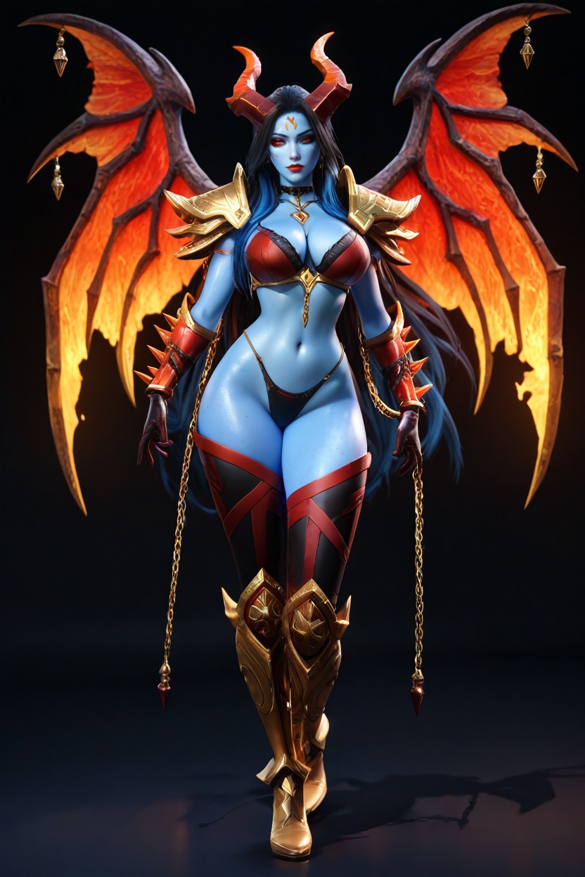 And A Skimpy Crimson Red And Gold Orange Brief, Beauty Detailed Face, High Cheekbones Hentai AI Porn