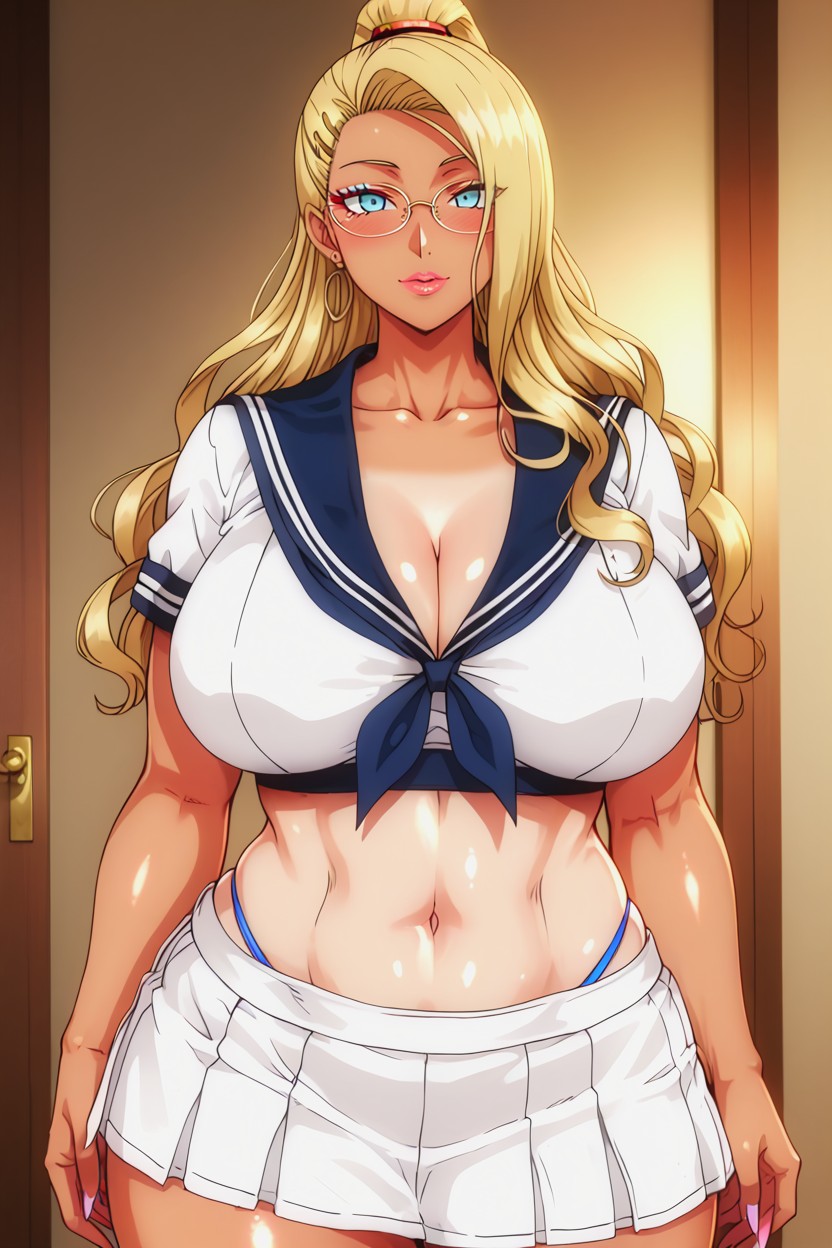 Detailed Face, Permed Hair, Null Art Style Hentai AI Porn