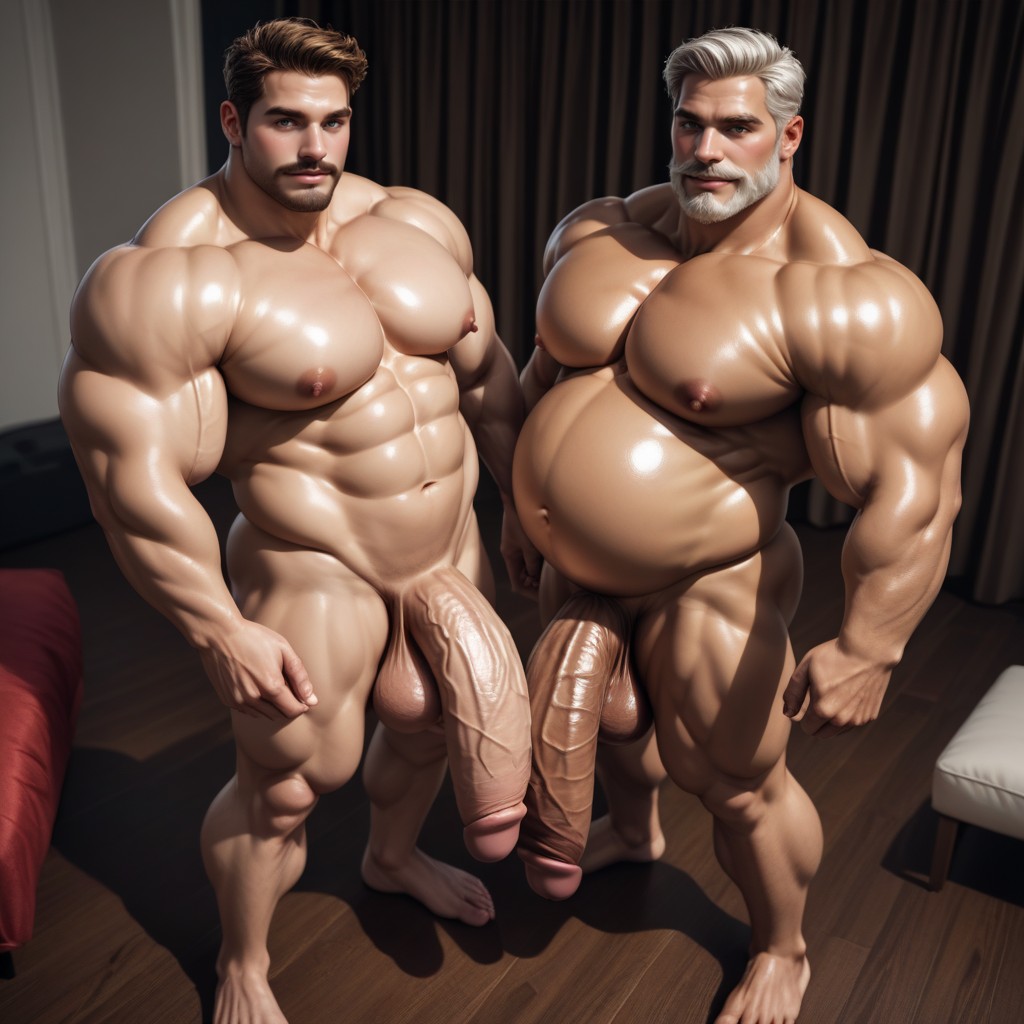 Big Giant Dicks, Giant Cocks, Medium Length Hair AI Gay Porn