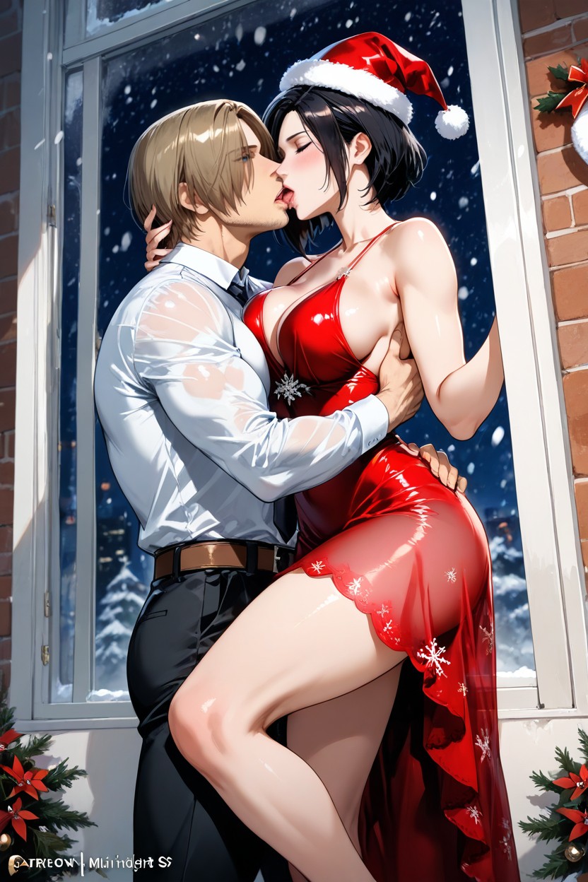 Medium Breast, They Kissing, Male Is Not Embracing Her Hentai AI Porn