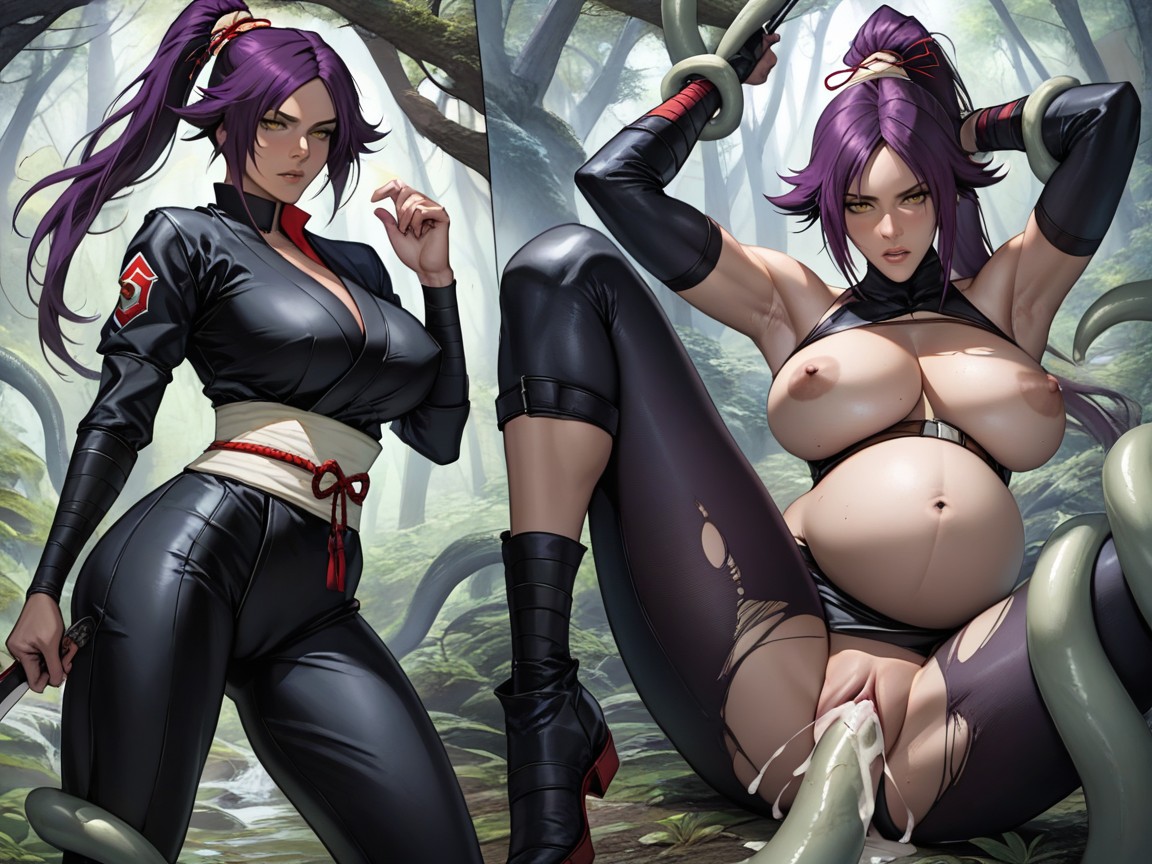 Life Like, Ninja Attire, Full Fishnet Bodysuit Hentai AI Porn