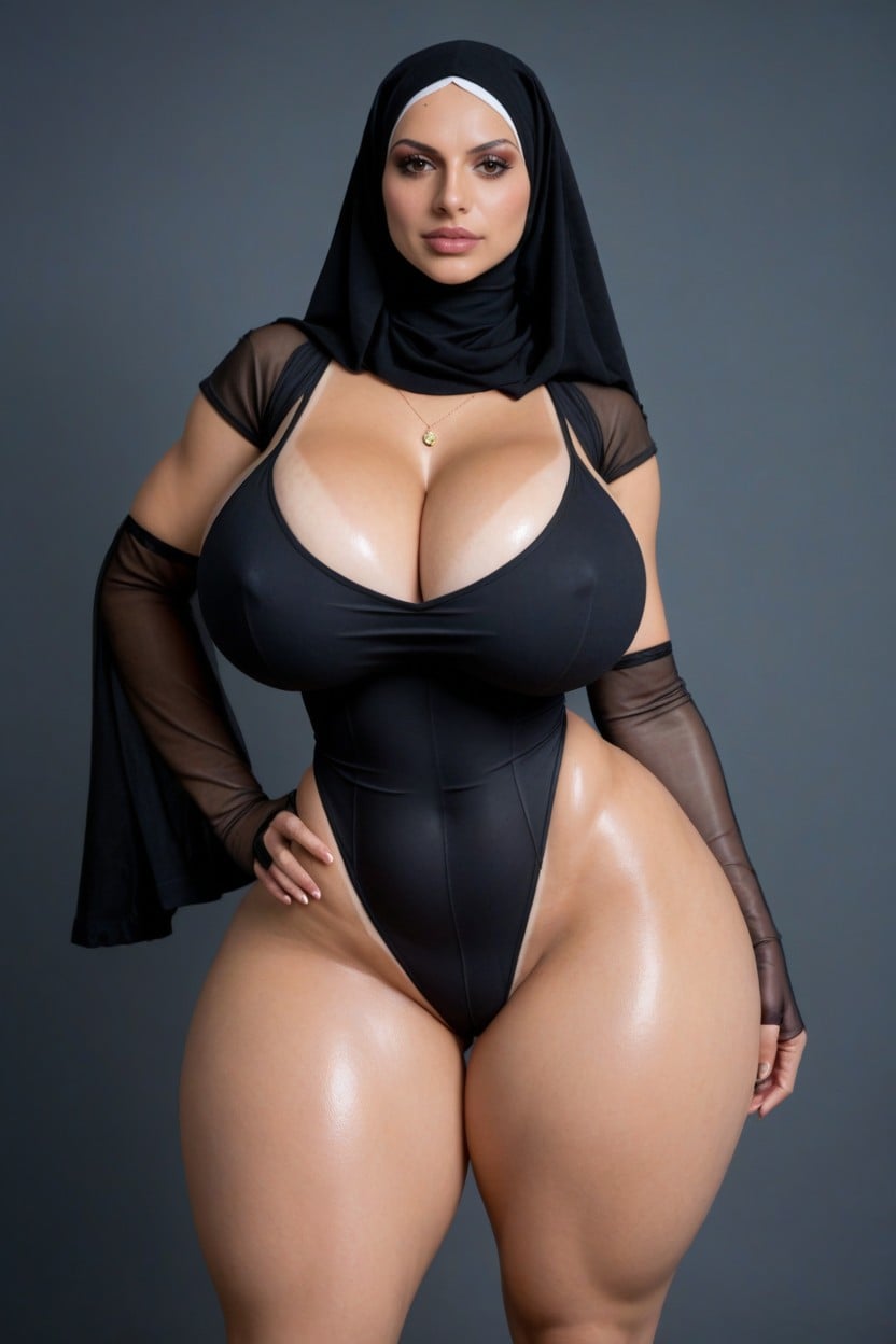 One-piece Swimsuit, Extra Fat Inner Thighs, Form Fitting Clothes AI Porn