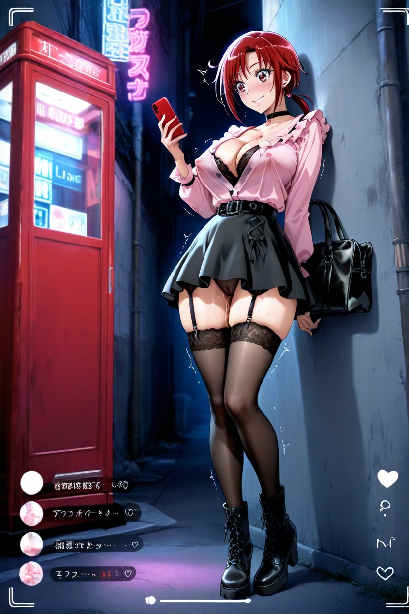 Wide Angle, Hotel Outdoors, Beautiful Lady Hentai AI Porn