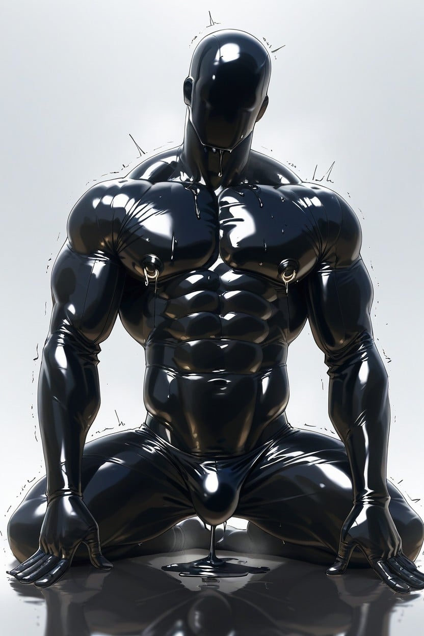 Latex Skin, Huge Pecs, Latex Face AI Gay Porn