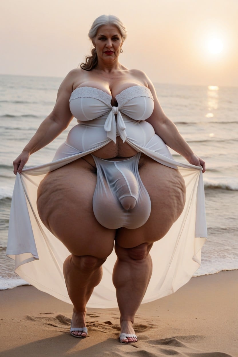 Curly, 1 Person, Beautiful Beach AI Porn