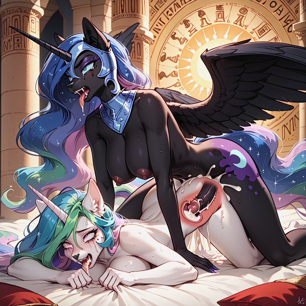 Ruined Mascara, Cum On Princess Celestia Face, Female Princess Celestia Furry AI Porn