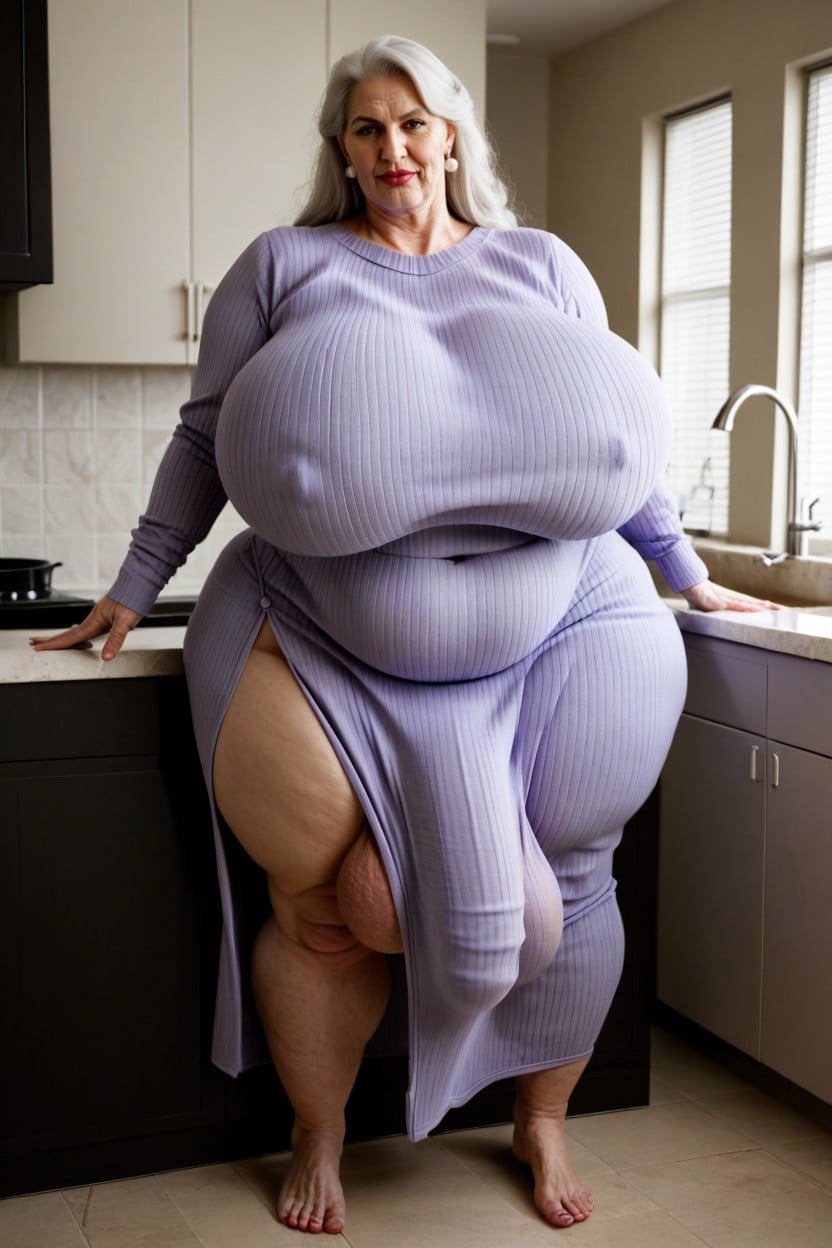 Large Hips, Hyper Morbidly Obese Body Is Extremely Fat Collosal Size Hips, Fully Clothed AI Porn